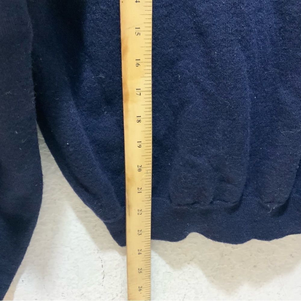 Vintage Brandini Blue 100% merino pure wool Pullover V Neck Sweater Italy - Picture 7 of 11